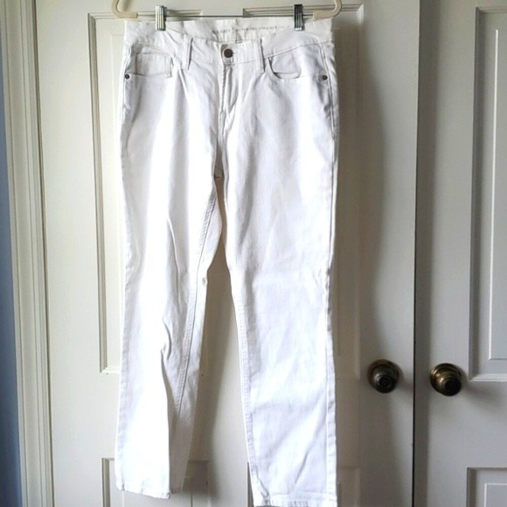 OLD NAVY BOYFRIEND STRAIGHT JEANS WHITE SIZE 8 ANKLE